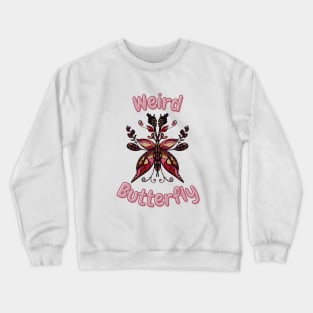 Enigmatic Wings ., Floral Butterfly Illusion Crewneck Sweatshirt